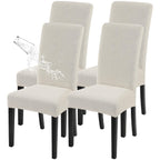 SearchI Waterproof Dining Room Chair Covers Set of 4, Stretch Jacquard Parsons Chair Slipcovers Removable Washable Kitchen Chair