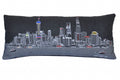 HomeRoots Grey 35' Black Shanghai Nighttime Skyline Lumbar Decorative Pillow