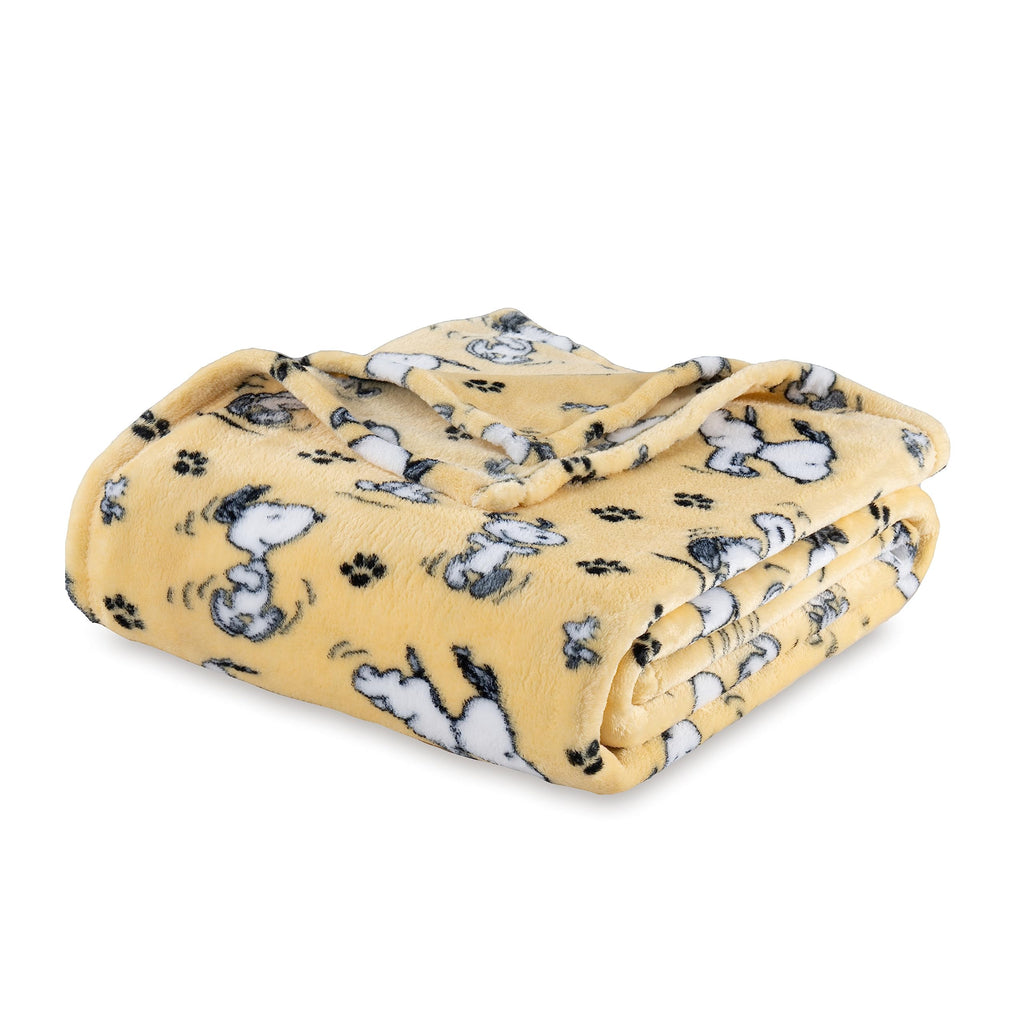 Berkshire Blanket Peanuts Velvetloft Cute Character Snoopy Plush Blanket,Peanuts Poses And Paws Sundress,Full/Queen 90 In X 90 I