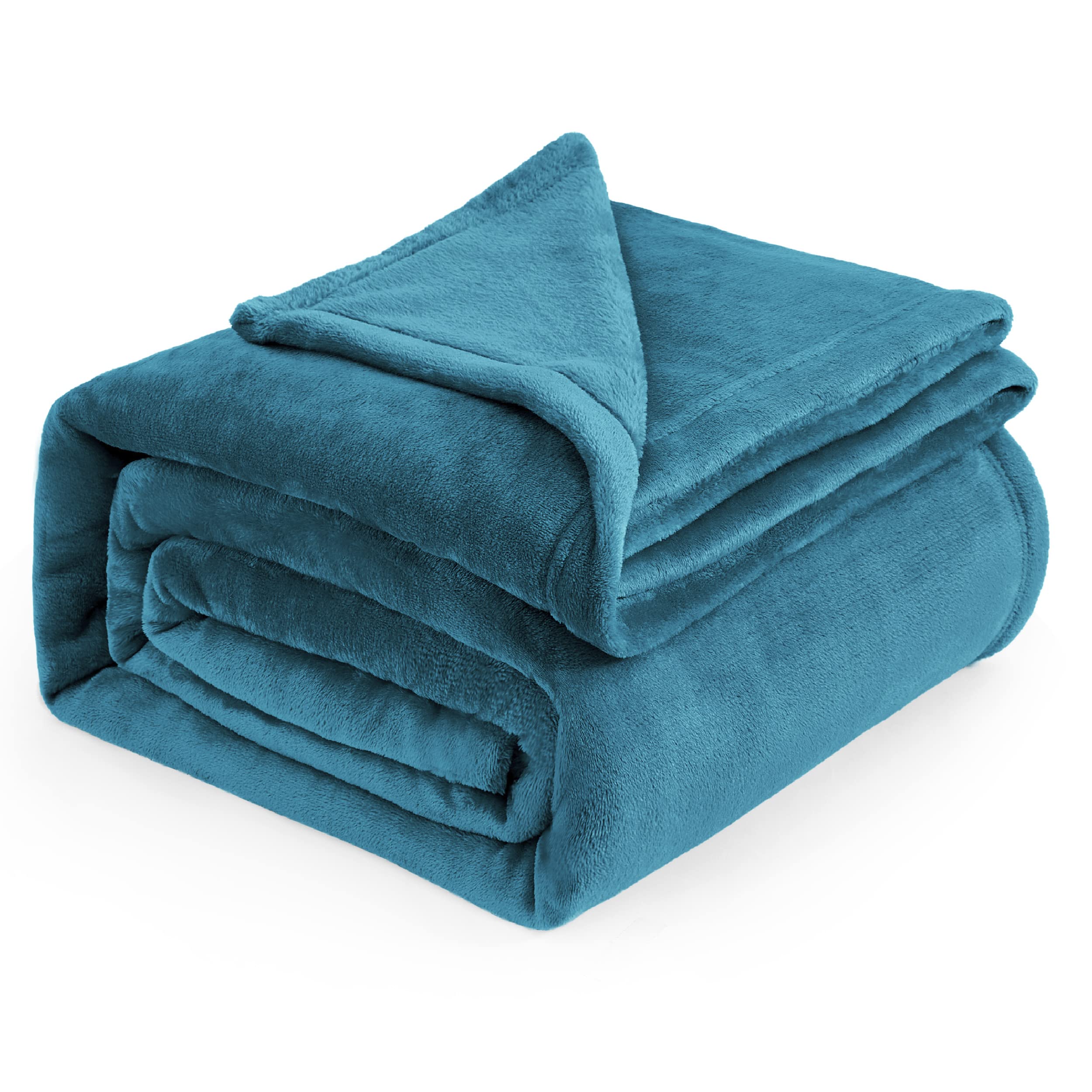 Bedsure Fleece Blanket Queen Blanket Teal - Bed Blanket Soft Lightweight Plush Fuzzy Cozy Luxury Microfiber, 90X90 Inches