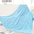 Flannel Light Blue Blanket Twin Size Turquoise Cyan Teal Sky Blue Bed Throw Blankets 60'X80' Fuzzy Soft Twin Blankets For Bed