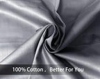 Imaylex Soft 100% Egyption Cotton Zipper Pillow Case, Cozy And Lightweight Pillowcase, Set Of 2, Grey, Standard, 20'' X 26''