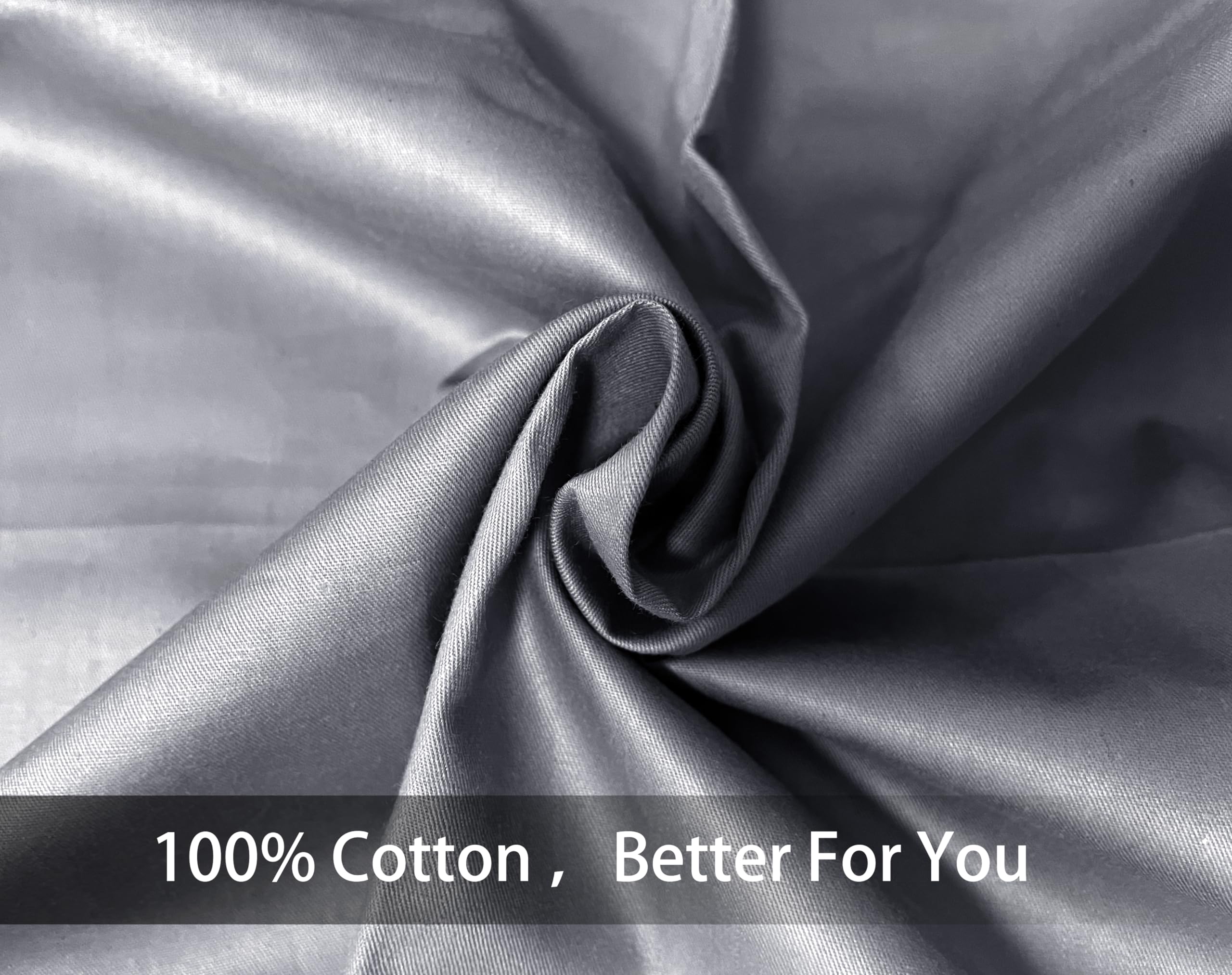 Imaylex Soft 100% Egyption Cotton Zipper Pillow Case, Cozy And Lightweight Pillowcase, Set Of 2, Grey, Standard, 20'' X 26''