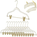 Hoolerry 10 Pcs Clear Gold Hanger with Clip Acrylic Glitter Hanger, Gold