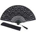 choyaxo Lace Handheld Chinese Folding Fan Bamboo Silk Folding Fan for Women Wedding Decoration Dancing Party,Pink