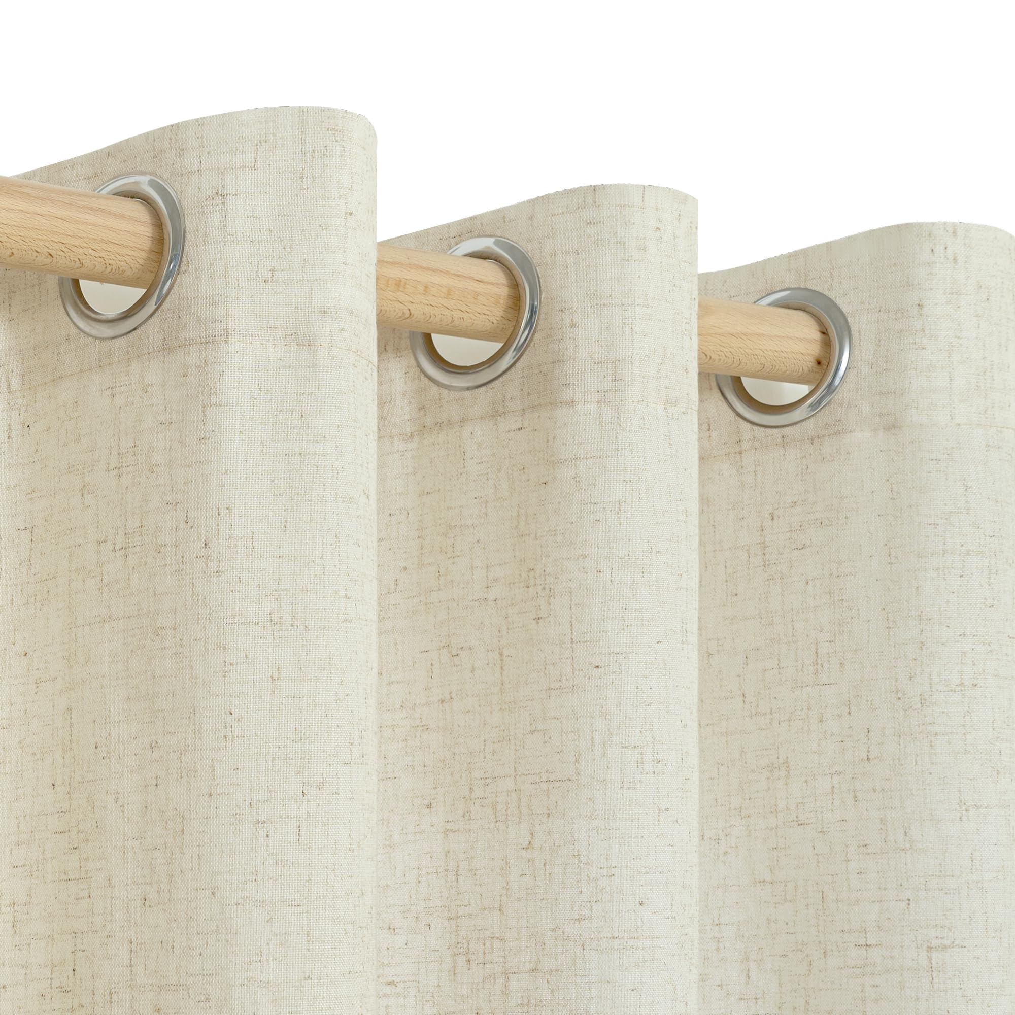 Youngstex 90 Inch Length Linen Curtains 2 Panels Grommet Light Filtering Living Room Window Drapes Privacy That Let Light In For