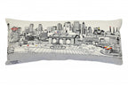 HomeRoots Cream 35' White Kansas City Daylight Skyline Lumbar Decorative Pillow