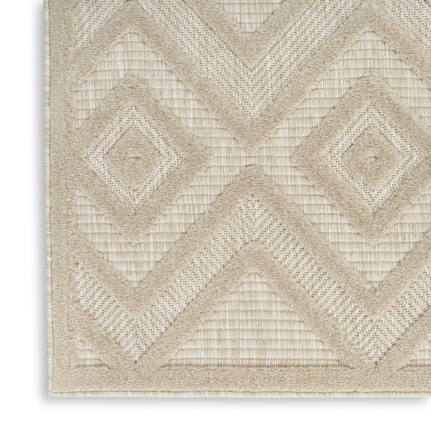 Nourison Versatile Indoor/Outdoor Cream 6' X 9' Area Rug, Easy Cleaning, Non Shedding, Bed Room, Living Room, Dining Room, Backyard, Deck, Patio (6X9)
