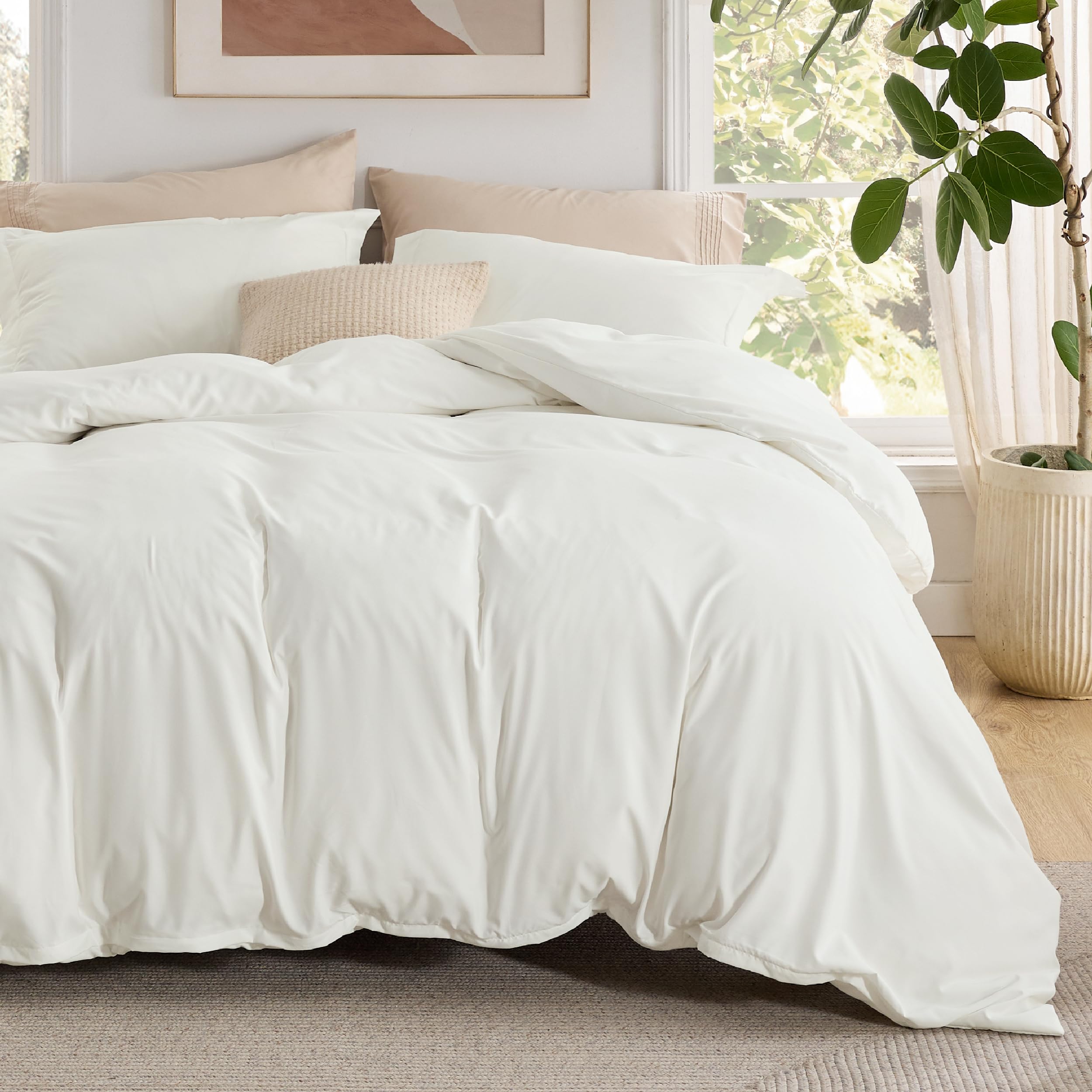 Bedsure King Duvet Cover With Fitted Sheet - Soft Double Brushed Bedding Set With Zipper Closure, 4 Pieces, Includes 1 Duvet Cov