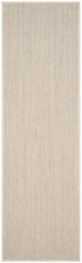 SAFAVIEH Natural Fiber Collection Runner Rug - 26 x 8, Marble & Beige, Border Sisal Design, Easy Care, Ideal for High Traffic 
