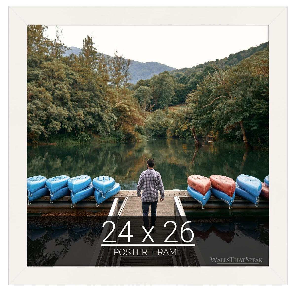 wallsthatspeak 24x26 white Picture Frame for Puzzles Posters Photos or Artwork