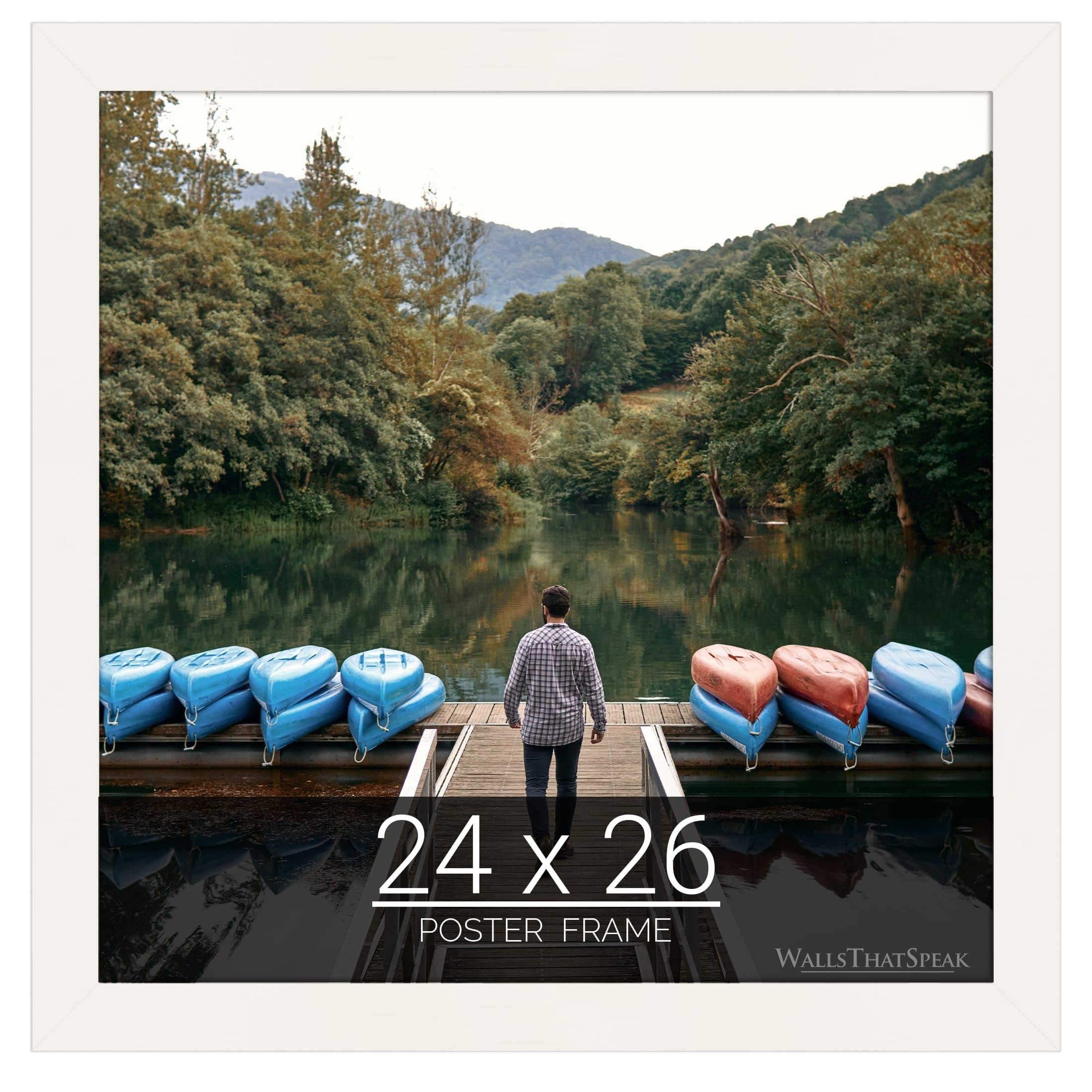 wallsthatspeak 24x26 white Picture Frame for Puzzles Posters Photos or Artwork