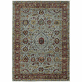HomeRoots 509996 10 x 13 ft. Blue Red Green & Gold Oriental Power Loom Stain Resistant Rectangle Area Rug