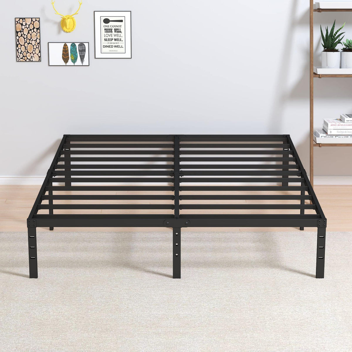 Maenizi 12 Inch Full Size Bed Frame No Box Spring Needed, Heavy Duty Metal Platform Bed Frame Full Support Up To 3000 Lbs, Easy Assembly, Noise Free, Black