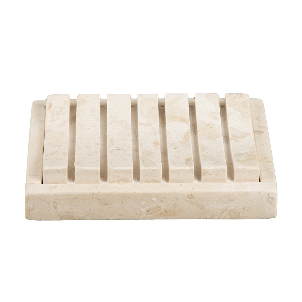 Creative Home Natural Champagne Marble SPA Collection Hand Soap Dish Bar Soap Tray Holder for Bathroom Countertop Kitchen Sink O