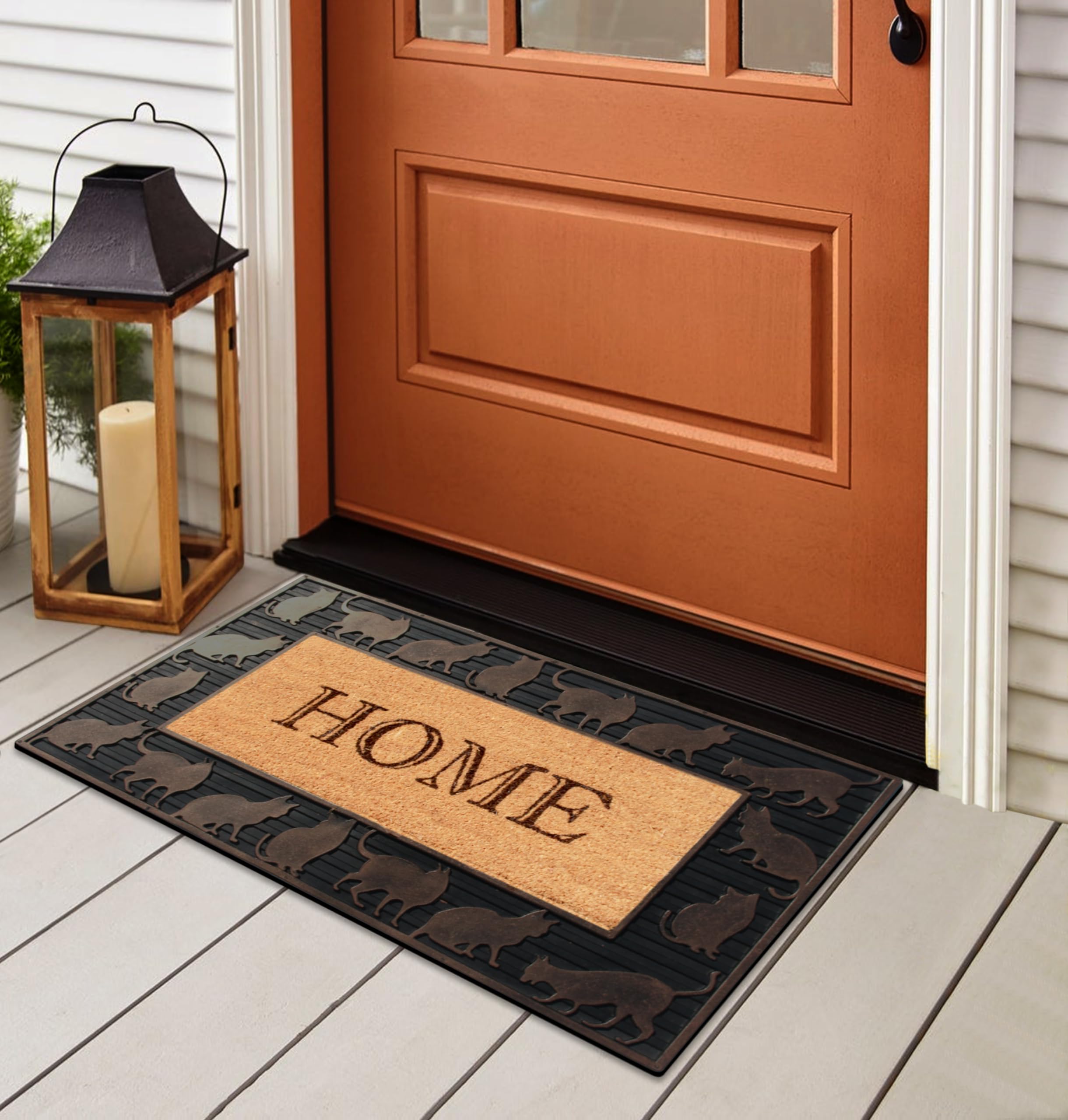 A1Hc Natural Coir And Rubber Large Door Mat, 18X30, Thick Durable Doormats For Door Entrance, Heavy Duty, Thin Profile Door Mat,