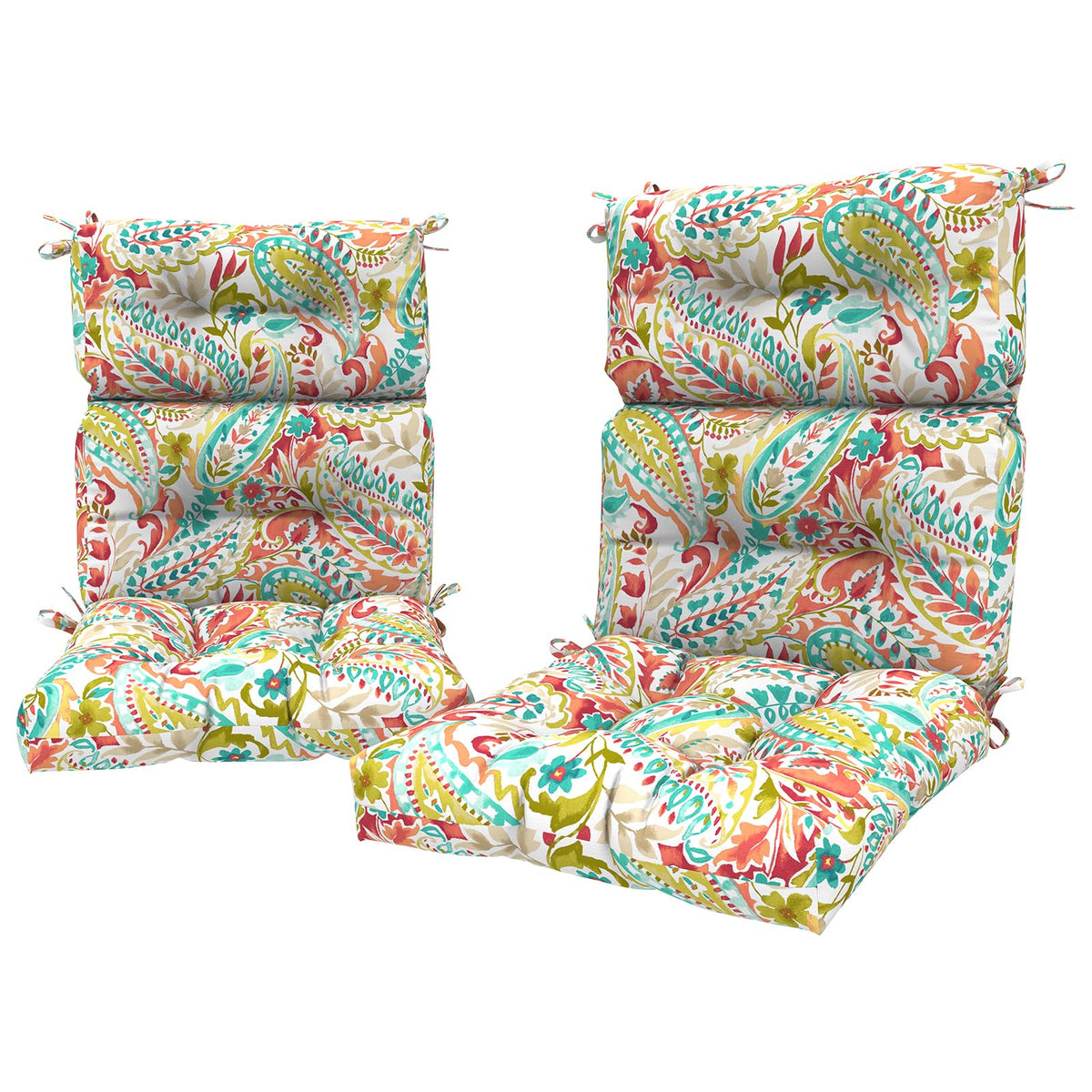 Lvtxiii 2 Pack Outdoor/Indoor High Back Chair Cushions, Deep Seat Patio Seat And Back Cushion Set, Stuffed High Rebound Foam Roc
