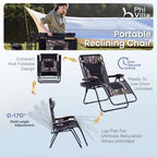 Phi Villa Xxl Oversized Padded Zero Gravity Chair, Foldable Patio Recliner, 30' Wide Seat Anti Gravity Lounger With Cup Holder, Set Of 2, Support 400 Lbs (Camouflage)