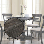 Acme Wallace 47" Round Pedestal Dining Table in Weathered Gray