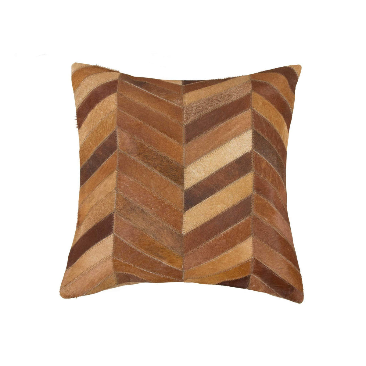 HomeRoots Cowhide, Microsuede, Polyfill 18' X 18' X 5' Tan Pillow