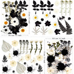 Mikiya 90Pcs Black Pressed Dried Flowers For Resin Molds, Real Natural Bulk Dry Floral Leave For Diy Art Crafts, Epoxy Jewelry,