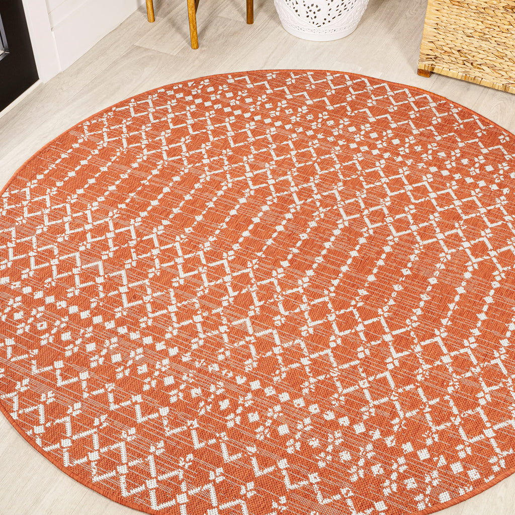 Jonathan Y Smb108P-5R Ourika Moroccan Geometric Textured Weave Indoor Outdoor -Area Rug, Coastal, Bohemian, Modern Easy-Cleaning