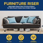 Lifemaster Furniture Riser Set - 16 Pieces Non-Slip Design Furniture Leg Riser Fits With Bed, Chair, Table, Sofa, Desk, And Couc