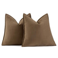 Miulee Pack Of 2 Dark Brwon Decorative Pillow Covers 26X26 Inch Soft Chenille Luxurious Couch Throw Pillows Farmhouse Cushion Covers Euro Shams With Elegant Design For Sofa Bed Living Room Home Decor