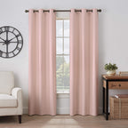 Eclipse Gabriella Grommet Top Curtains for Bedroom, Single Panel, 40'' x 63'', Blush