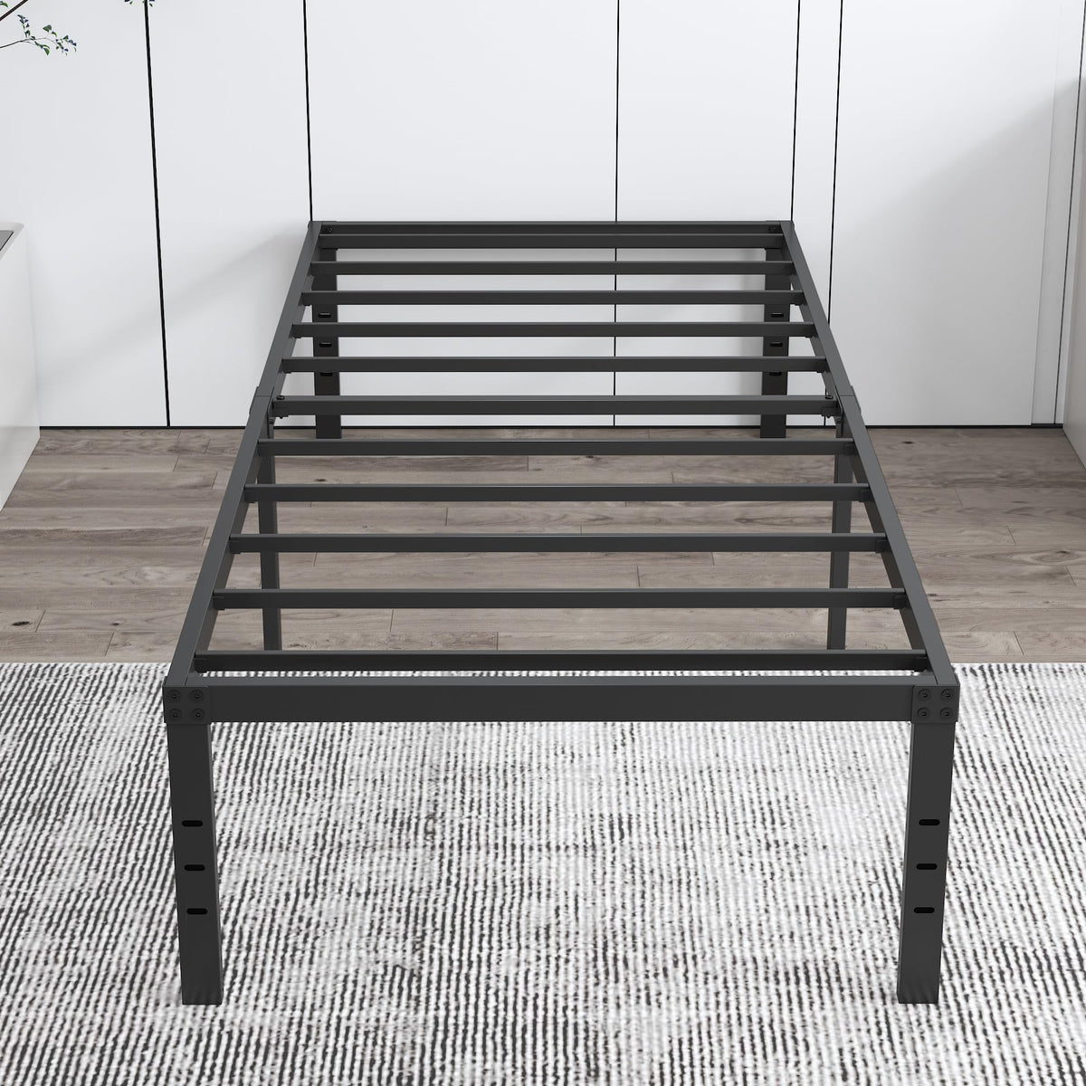 Cieemine 12 Inch Twin Xl Bed Frames, Heavy Duty Metal Bed Frame Twin Xl, No Box Spring Needed, Easy Assembly, Noise-Free, White