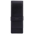 Diloro Leather Triple Pen Case Pencil Pouch Holder For Three Fountain Ballpoint Rollerball Pens And Pencils (Black)