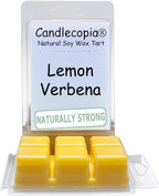 Candlecopia Lemon Verbena Strongly Scented Hand Poured Vegan Wax Melts, 12 Scented Wax Cubes, 6.4 Ounces in 2 x 6-Packs (Lemon V