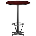 Flash Furniture 30'' Round Mahogany Laminate Table Top With 22'' X 22'' Bar Height Table Base And Foot Ring