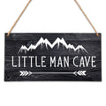 Mountain Nursery Decor for Boys Room, 5x10 Little Man Cave Wood Sign, Natural Baby Room Wall Decor Playroom Decor, Gift for Baby