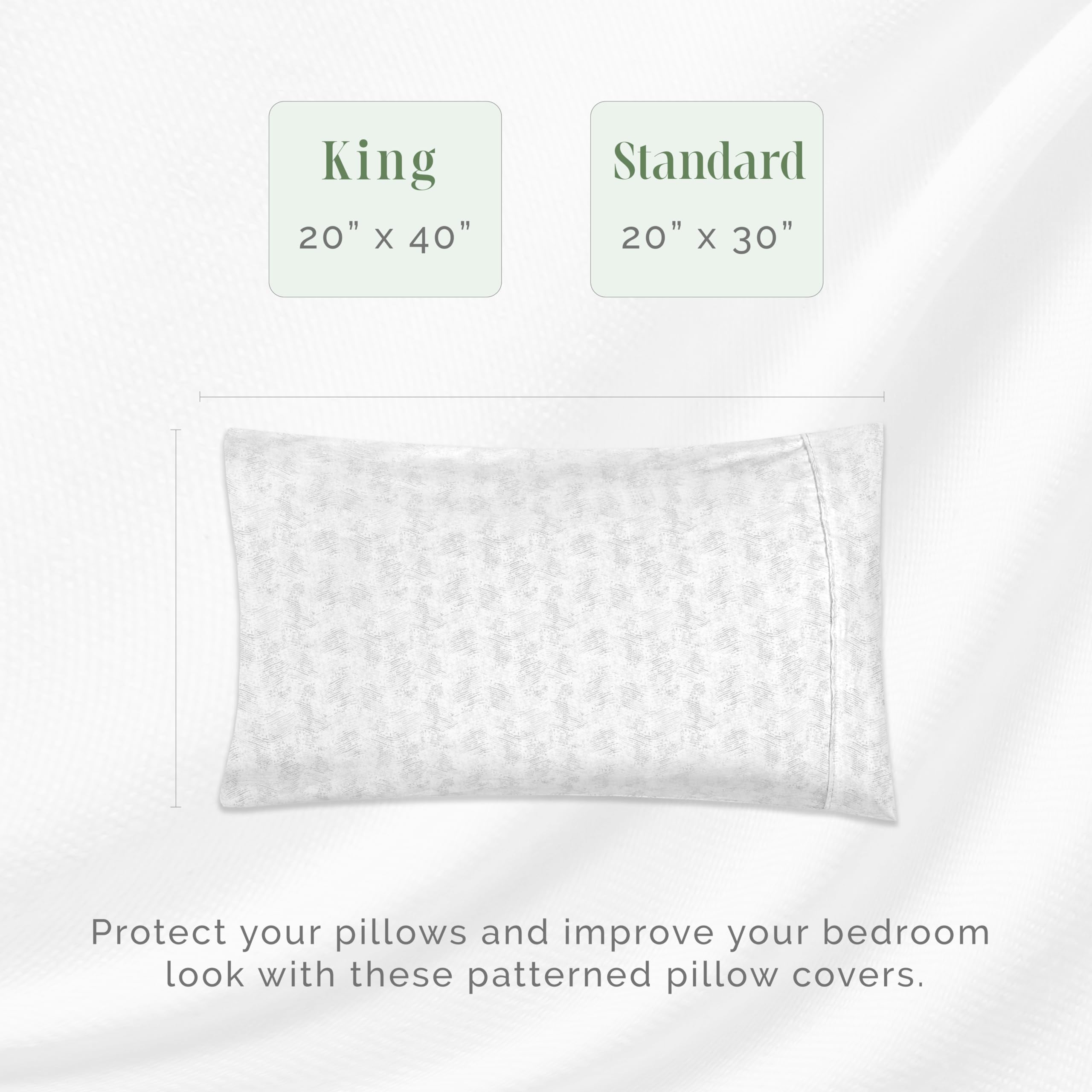 Elegant Comfort Ultra Soft Set Of 2 Sea Waves Print Pillowcases - 1500 Premium Hotel Quality Microfiber, Soft And Smooth Envelope Closure 2-Piece Pillow Covers - Standard/Queen, Wave Beige