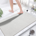 Extra Large Shower Mats Non Slip, 23.6  47.2 Inch, Bath Mat for Shower, Loofah Mats for Shower and Bathroom, Quick Drying, White