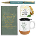 Sayglossy 4 Pcs Christmas Thank You Gift Set for Men Women Employee Coworker Inspirational Appreciation Notebook Pen Scented Can