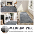 Jinchan Solid Plush Runner Rug 2X6 Performance Shaggy Rug Washable Rug Hallway Rug Soft Rug Modern Faux Faux Wool Rug Cozy Non S