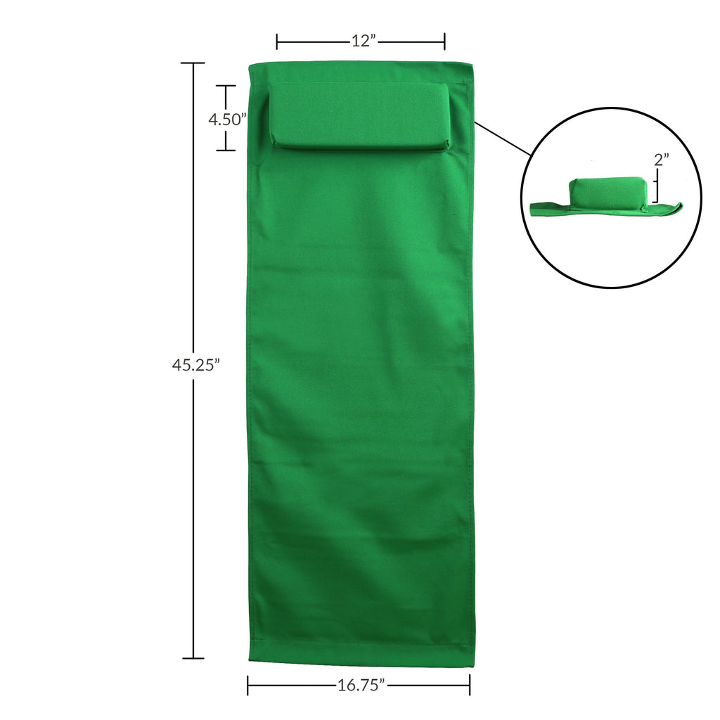 Casual Home Adjustable Sling Canvas Solid Wood Reclining Chair, Natural Frame/Green Canvs