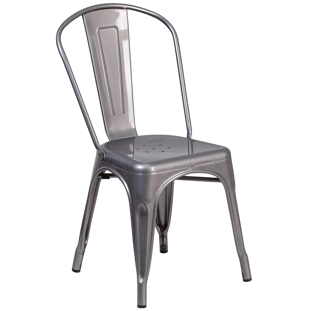 Flash Furniture Lincoln Clear Coated Metal Indoor Stackable Chair