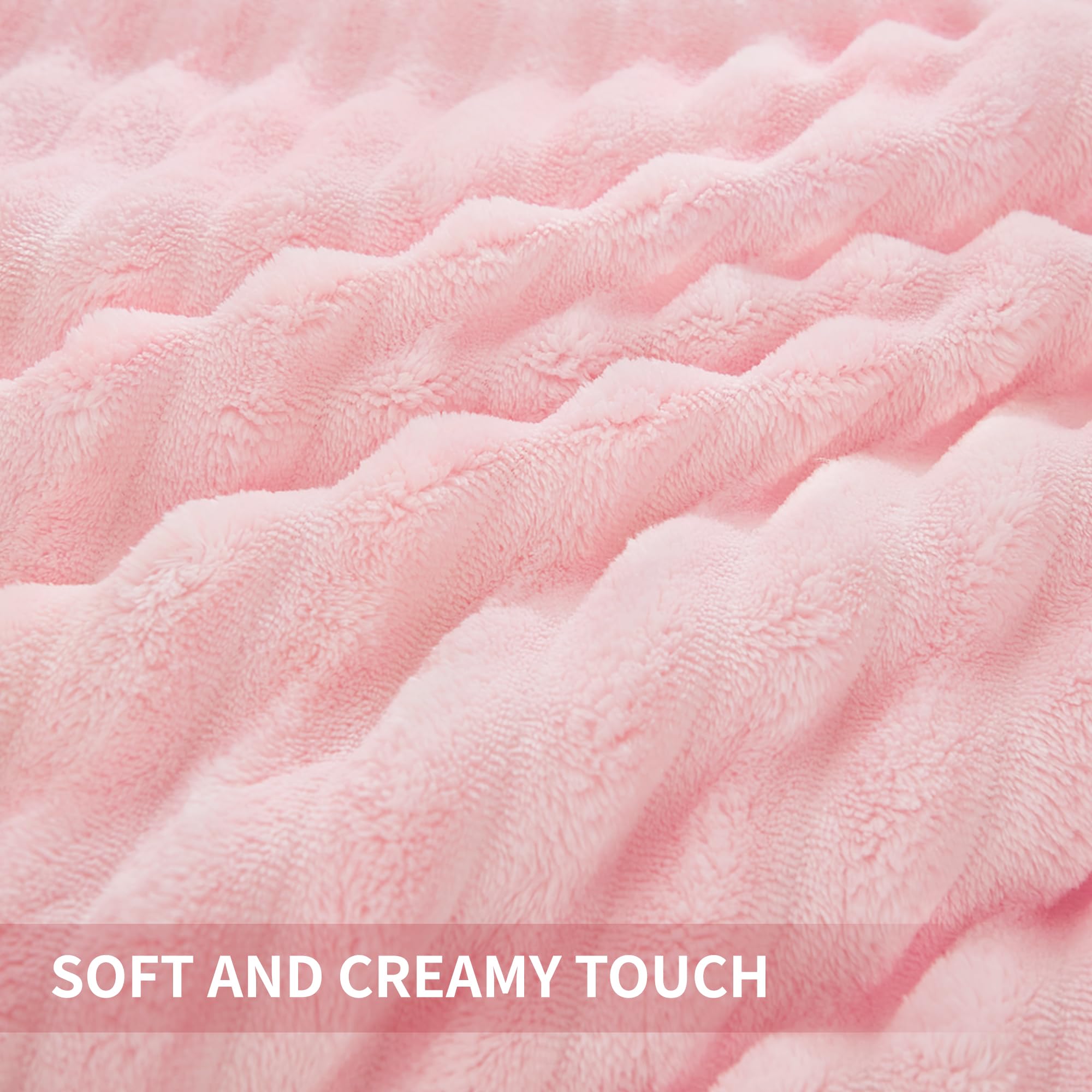 Andency Pink Comforter Set Queen, 3 Pieces Fleece Comforter Set For Queen Size Bed, Soft Warm Fluffy Fuzzy Luxury Plush Bedding