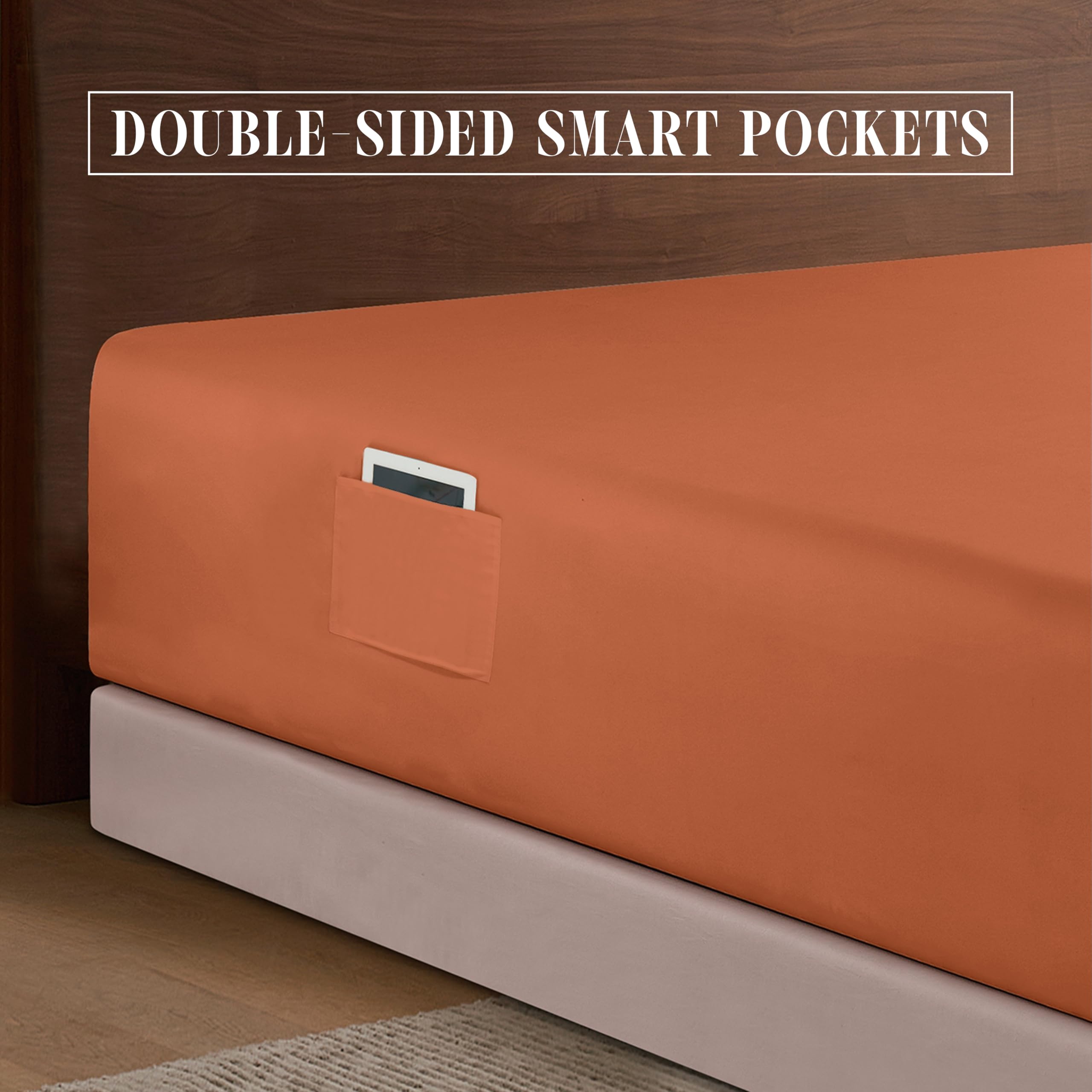 Elegant Comfort 1500 Premium Hotel Quality 18-24 Inches Deep - Extra Deep Pocket Single Fitted Sheet For High Mattress, Luxury And Softest, Smart Pocket - Wrinkle Free, Full, Coral