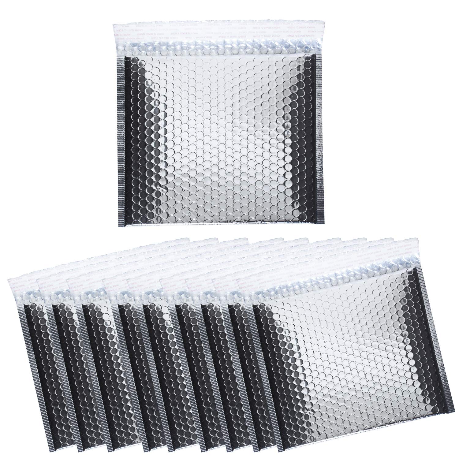 100 Pack Brubaker Thermal Insulated Bubble Mailers 11 X 9.8 Padded Cool Shields - Peel And Seal - Metallic Foil