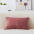 Home Brilliant Lumbar Pillow Decorative Pillow Cover Striped Corduroy Solid Cushion Cover Oblong Pillowcase For Girl Gifts, 12 X