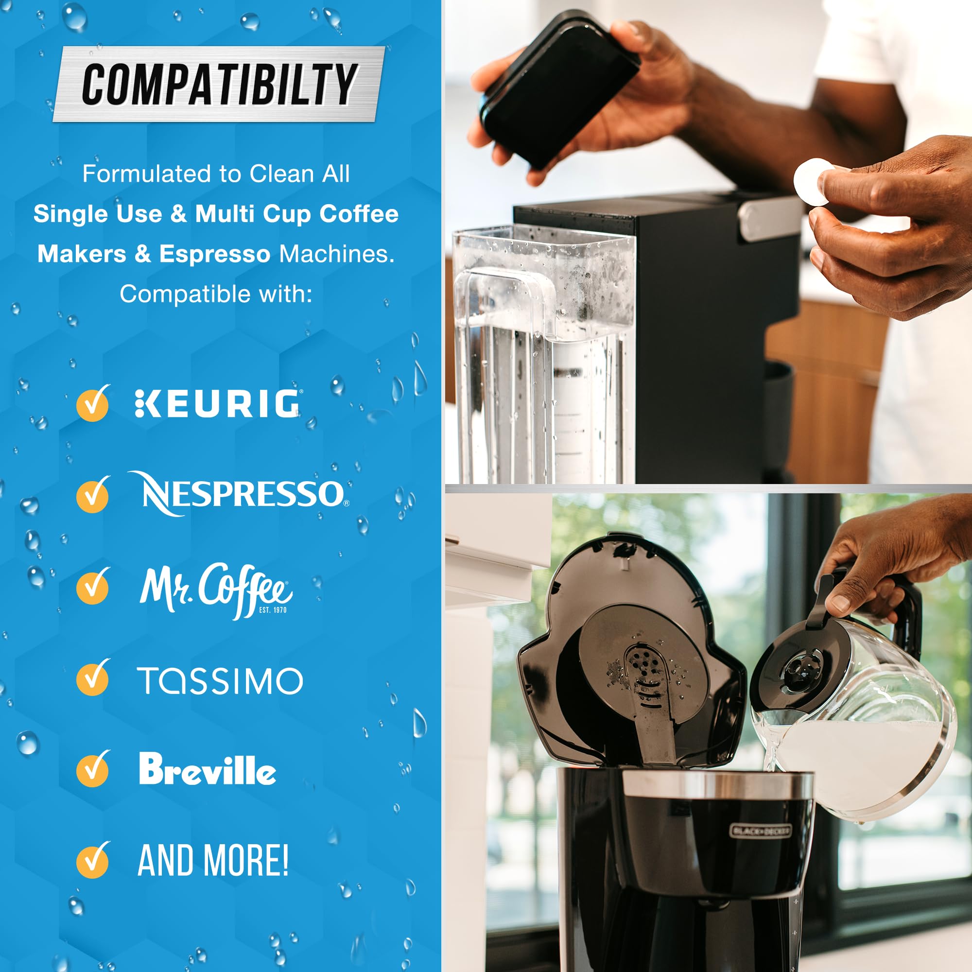 Coffee Machine Cleaner Descaler Tablets - 24 Count, Compatible With Nespresso, Keurig, Ninja, Delonghi, Miele, Coffee Maker Pot