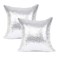 Your Smile Pack Of 2, New Luxury Series Silver Bling Decorative Glitzy Sequin & Comfy Satin Throw Pillow Cover Cushion Case For