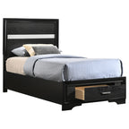 Coaster Home Furnishings Miranda Contemporary Wood Twin Size Storage Panel Bed Frame 50-inch Headboard Black 206361T