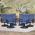 Puntogen Outdoor Swivel Dining Chair Set Of 6, All Weather Patio Dining Chair With Textilene High Back And Metal Frame For Backy