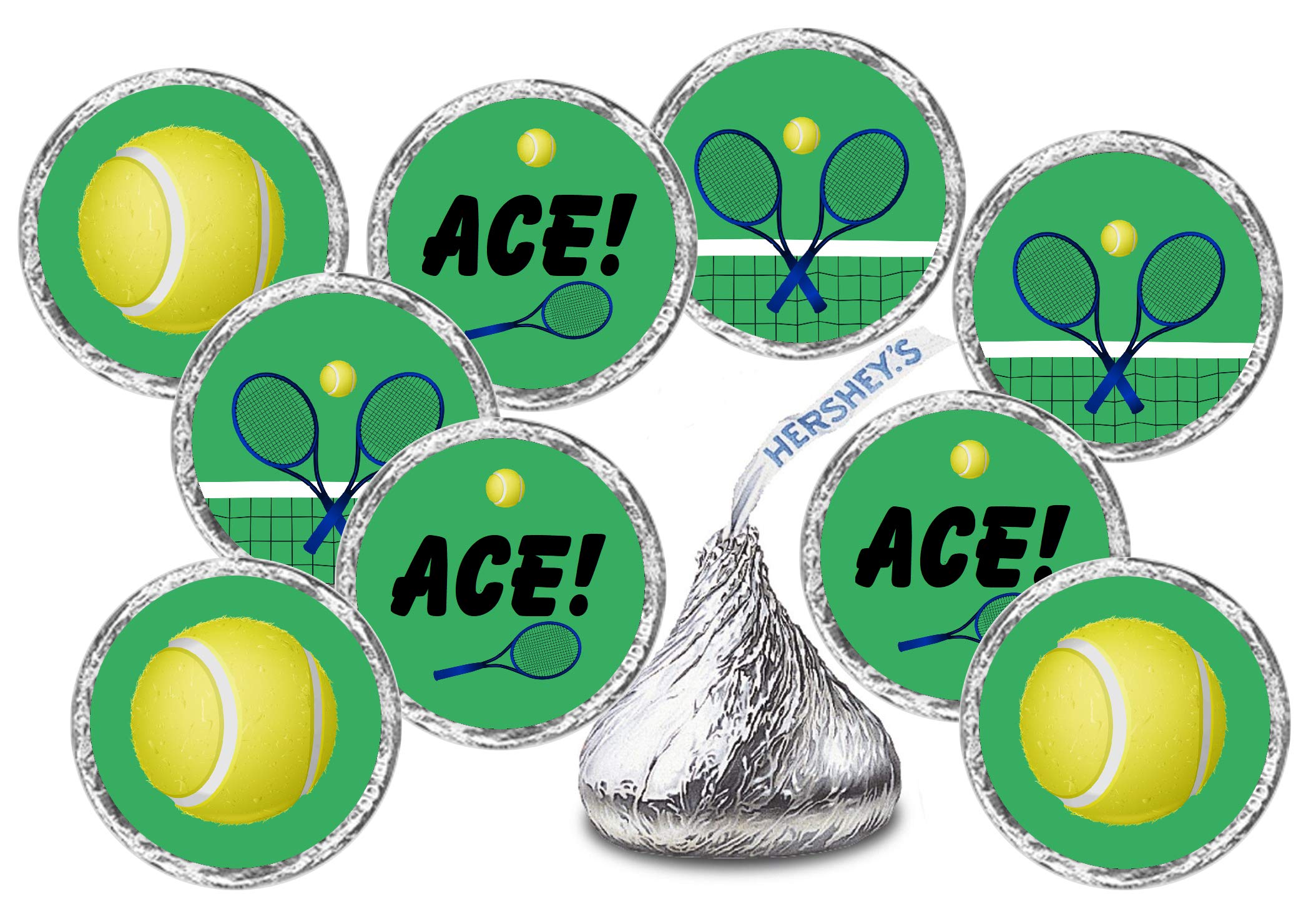 216 Sports Tennis Kisses Stickers, Kisses Stickers For Birthday Party, Baby Shower, Wedding, Graduation, Or Any Family Event Dec