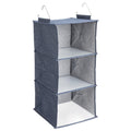 Household Essentials Hanging Cotton Blend Closet Organizer with 3 Storage Shelves, Denim